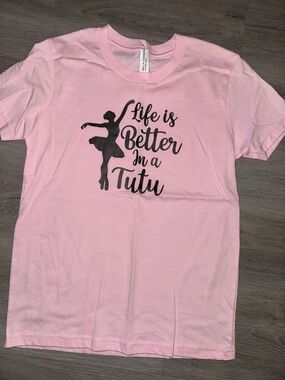 Girls Kids Pink 'Life is Better in a Tutu' Graphic Tee